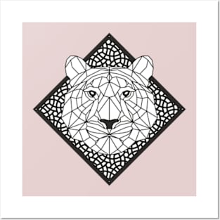 Geometric Head of Tiger Posters and Art